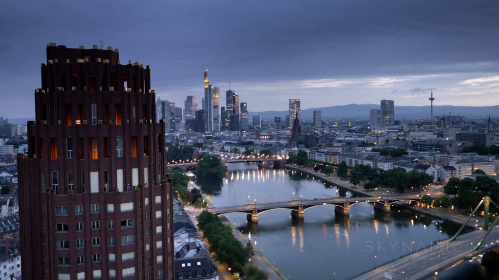 Drohne Frankfurt Skyline Footage 